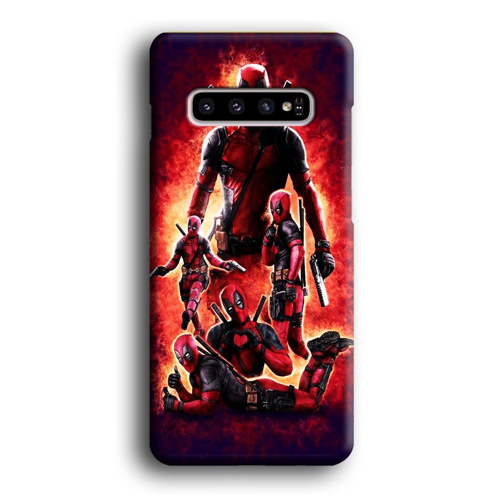 Deadpool On Fire Samsung Galaxy S10 Case