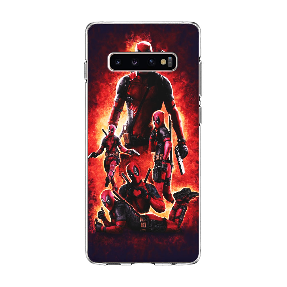 Deadpool On Fire Samsung Galaxy S10 Case