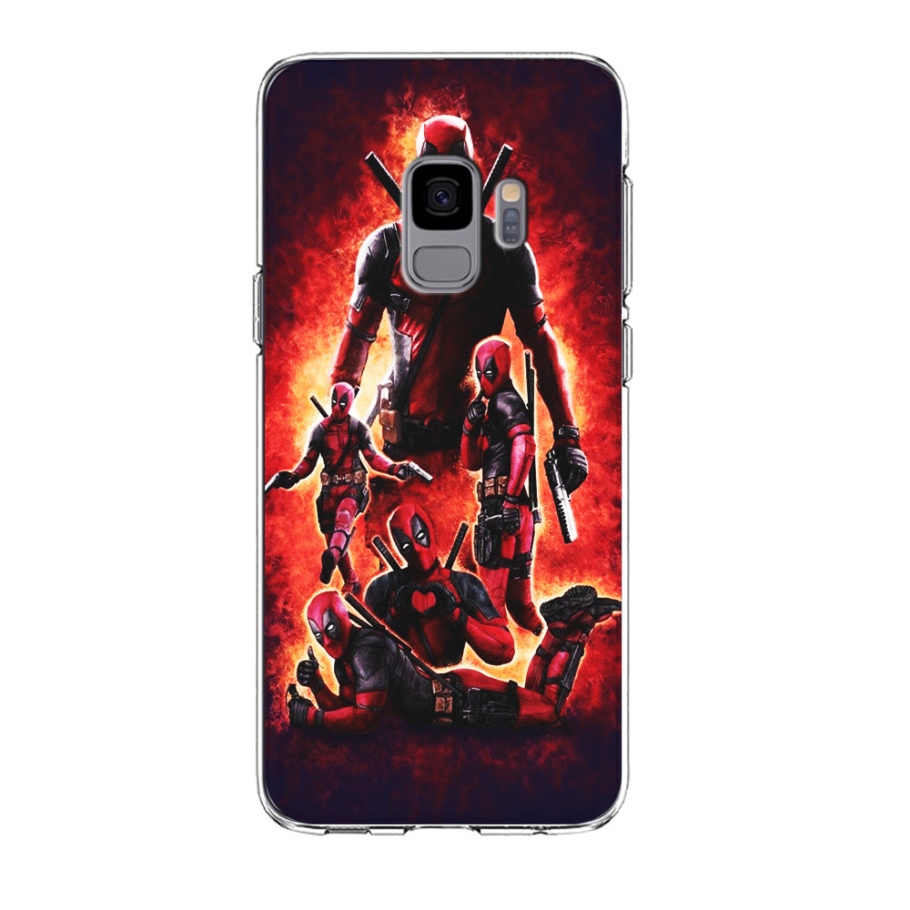 Deadpool On Fire Samsung Galaxy S9 Case