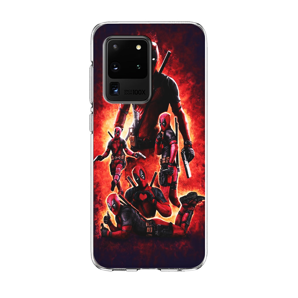 Deadpool On Fire Samsung Galaxy S20 Ultra Case