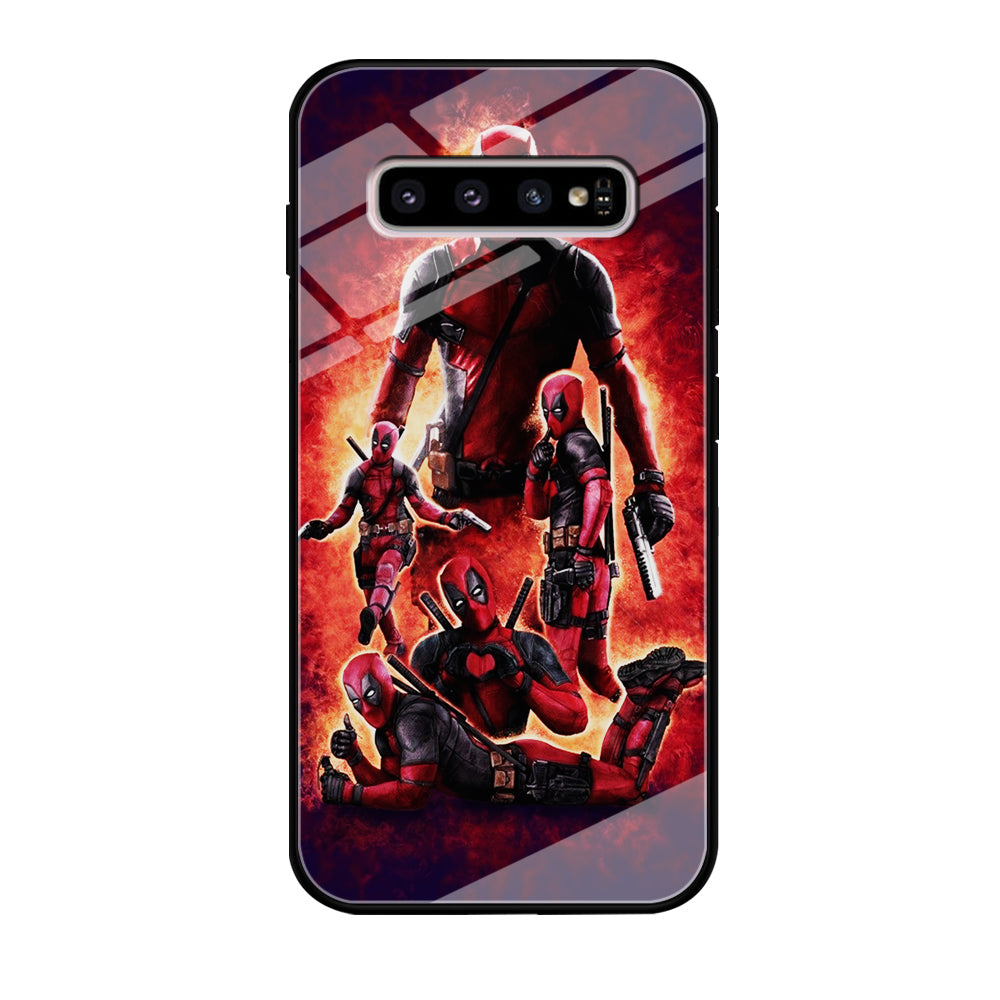 Deadpool On Fire Samsung Galaxy S10 Case