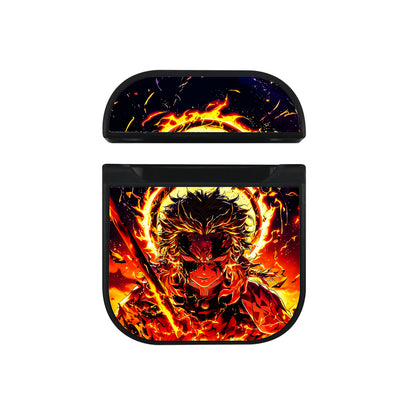 Demon Slayer Rengoku Fire Apple AirPods Case-AirPod Case-Black-Altracase