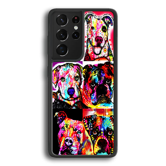 Dog Colorful Art Collage Samsung Galaxy S21 Ultra Case