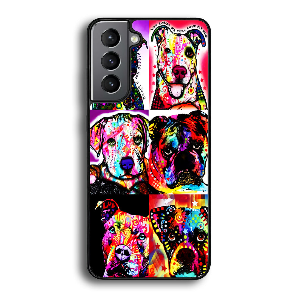 Dog Colorful Art Collage Samsung Galaxy S24 Plus Case-Phone Case-Rubber Black (2D Case)-Altracase