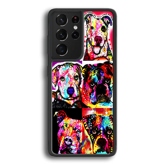 Dog Colorful Art Collage Samsung Galaxy S23 Ultra Case