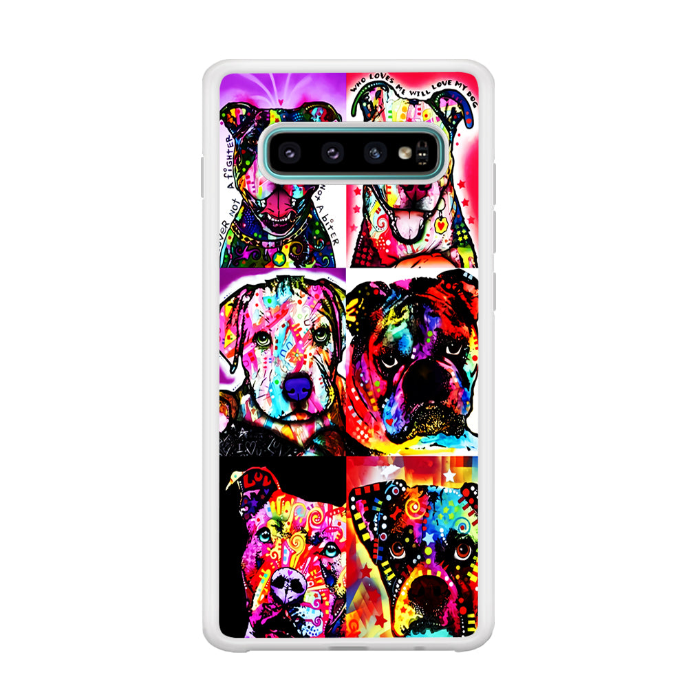 Dog Colorful Art Collage Samsung Galaxy S10 Case