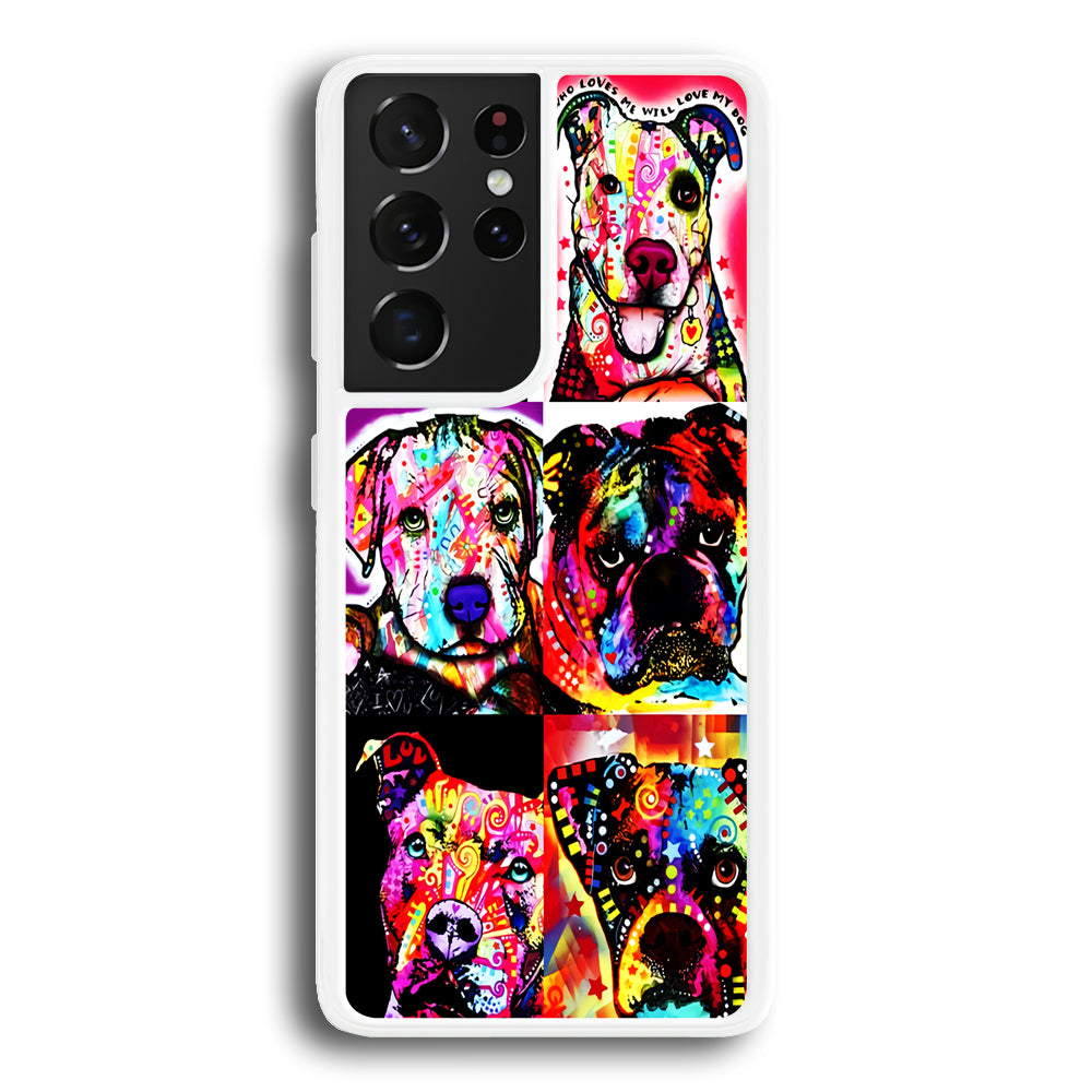 Dog Colorful Art Collage Samsung Galaxy S21 Ultra Case