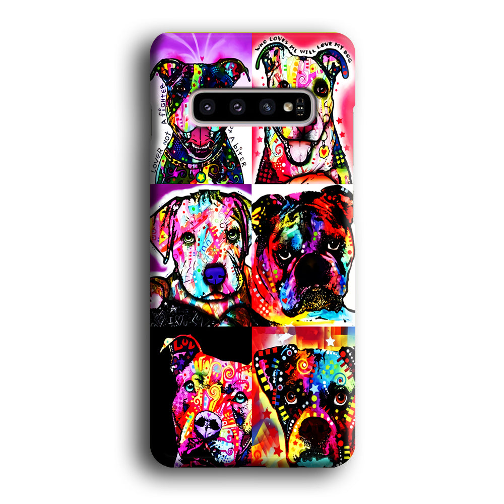 Dog Colorful Art Collage Samsung Galaxy S10 Case