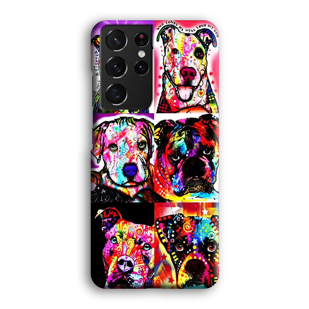 Dog Colorful Art Collage Samsung Galaxy S24 Ultra Case