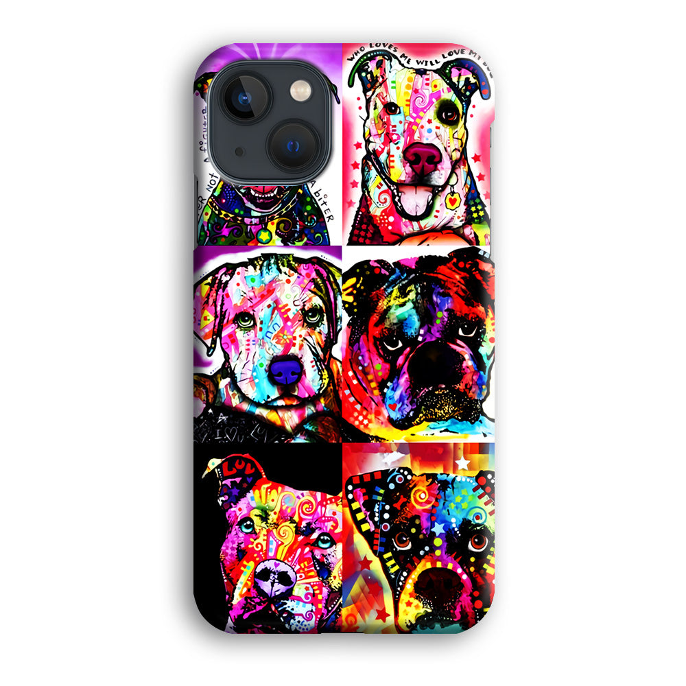 Dog Colorful Art Collage iPhone 14 Plus Case