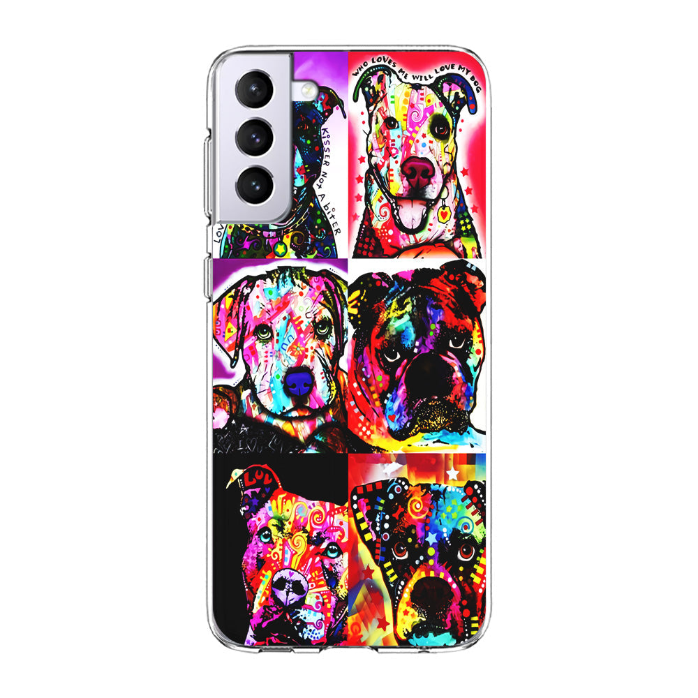 Dog Colorful Art Collage Samsung Galaxy S24 Case