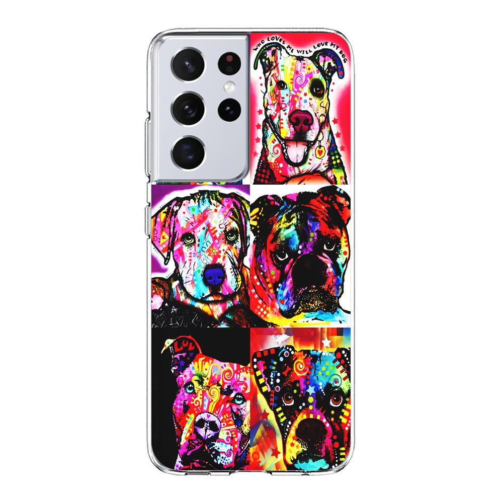 Dog Colorful Art Collage Samsung Galaxy S22 Ultra Case