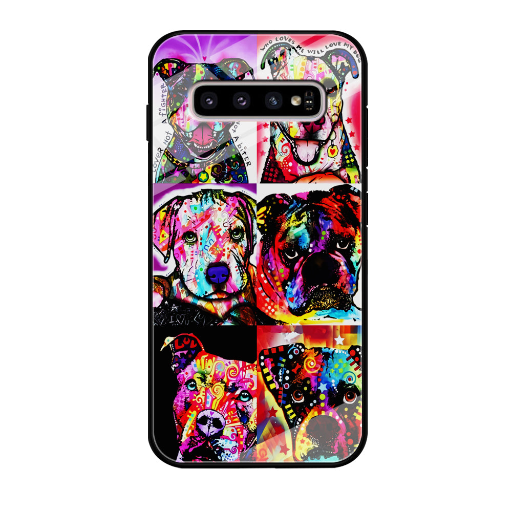 Dog Colorful Art Collage Samsung Galaxy S10 Case