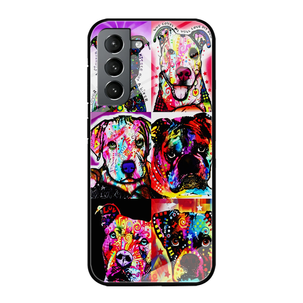 Dog Colorful Art Collage Samsung Galaxy S24 Plus Case-Phone Case-Tempered Glass Case-Altracase