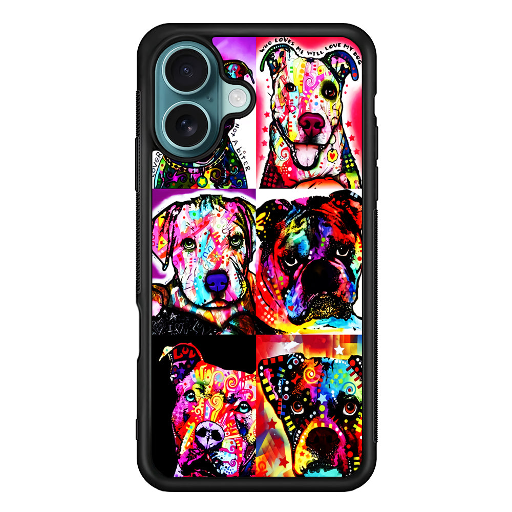 Dog Colorful Art Collage iPhone 16 Case - Altracase