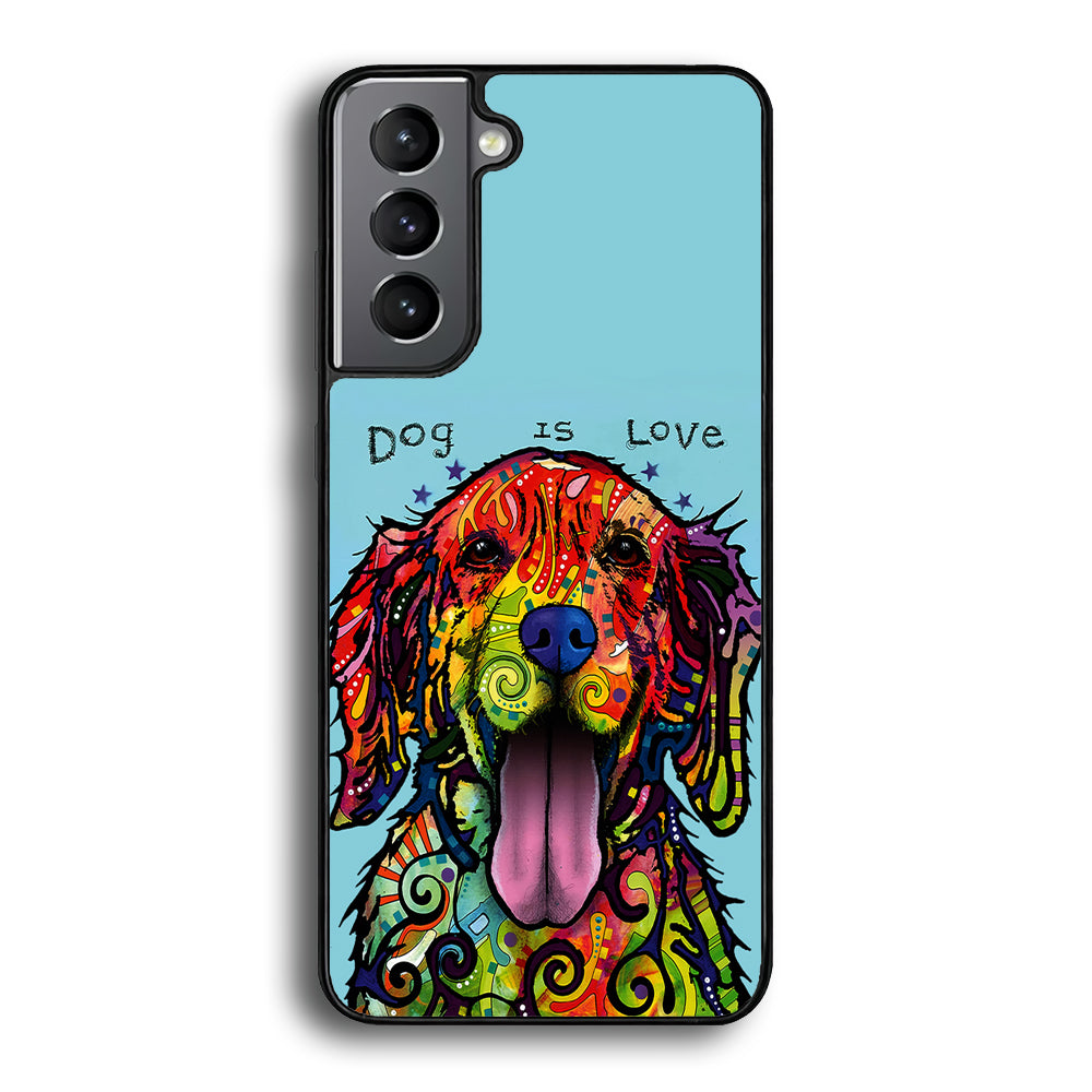 Dog is Love Painting Art Samsung Galaxy S21 Plus Case-Phone Case-Rubber Black (2D Case)-Altracase