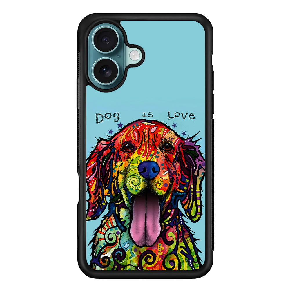 Dog is Love Painting Art iPhone 16 Plus Case - Altracase