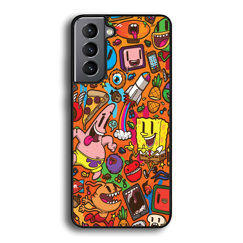 Doodle 005 Samsung Galaxy S24 Case-Phone Case-Rubber Black (2D Case)-Altracase