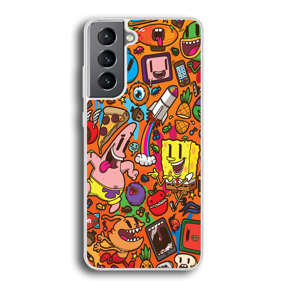 Doodle 005 Samsung Galaxy S24 Case-Phone Case-Rubber White (2D Case)-Altracase