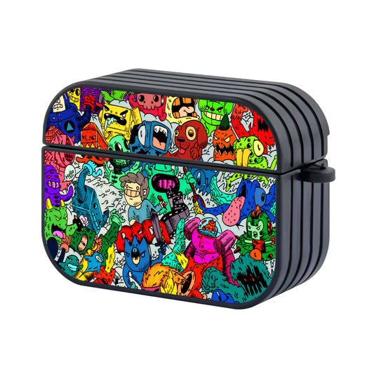 Doodle Attack of The Monsters Apple Airpods Pro 2 Case-Airpods Pro 2 Case-Altracase