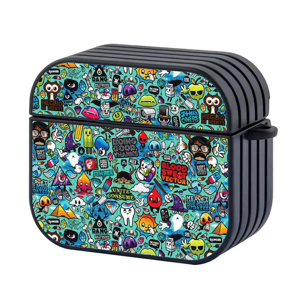 Doodle Cute Anarchy Collage Apple AirPods 4 Case - AirPod Case - Altracase