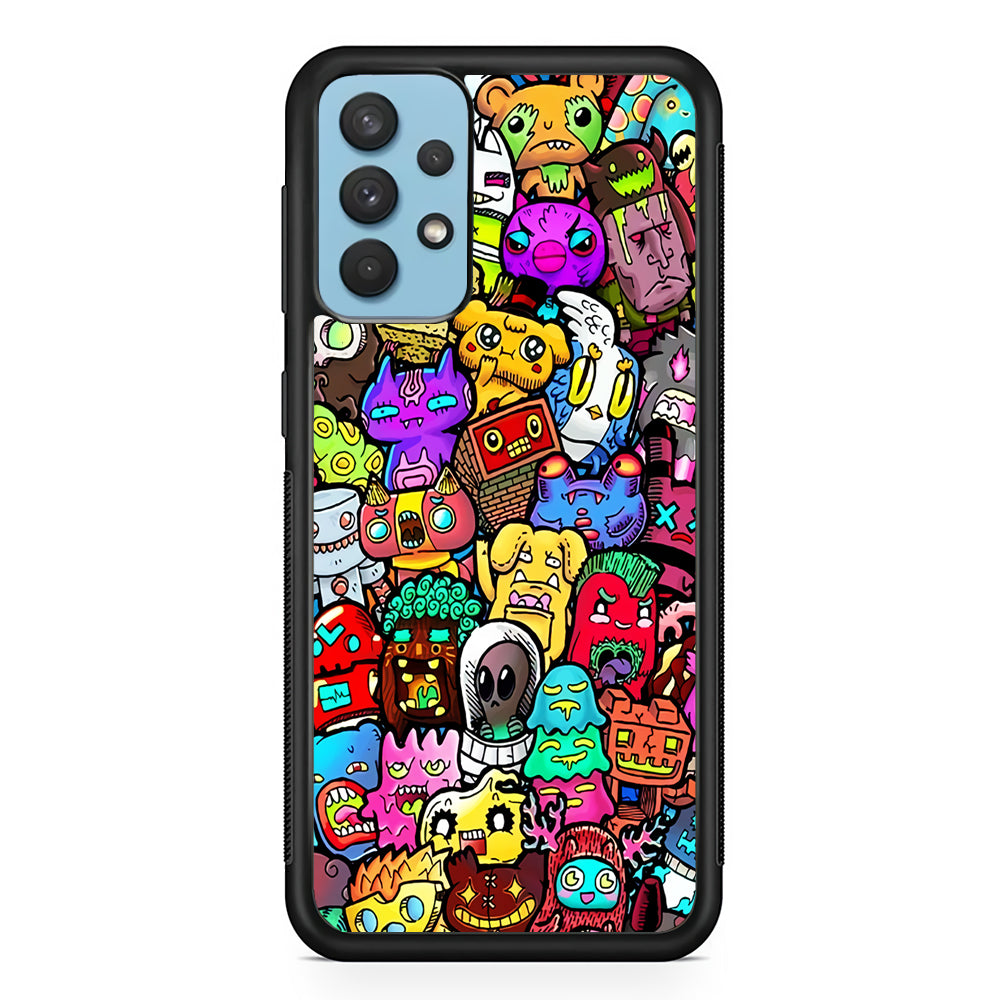 Doodle Cute Character Samsung Galaxy A32 Case