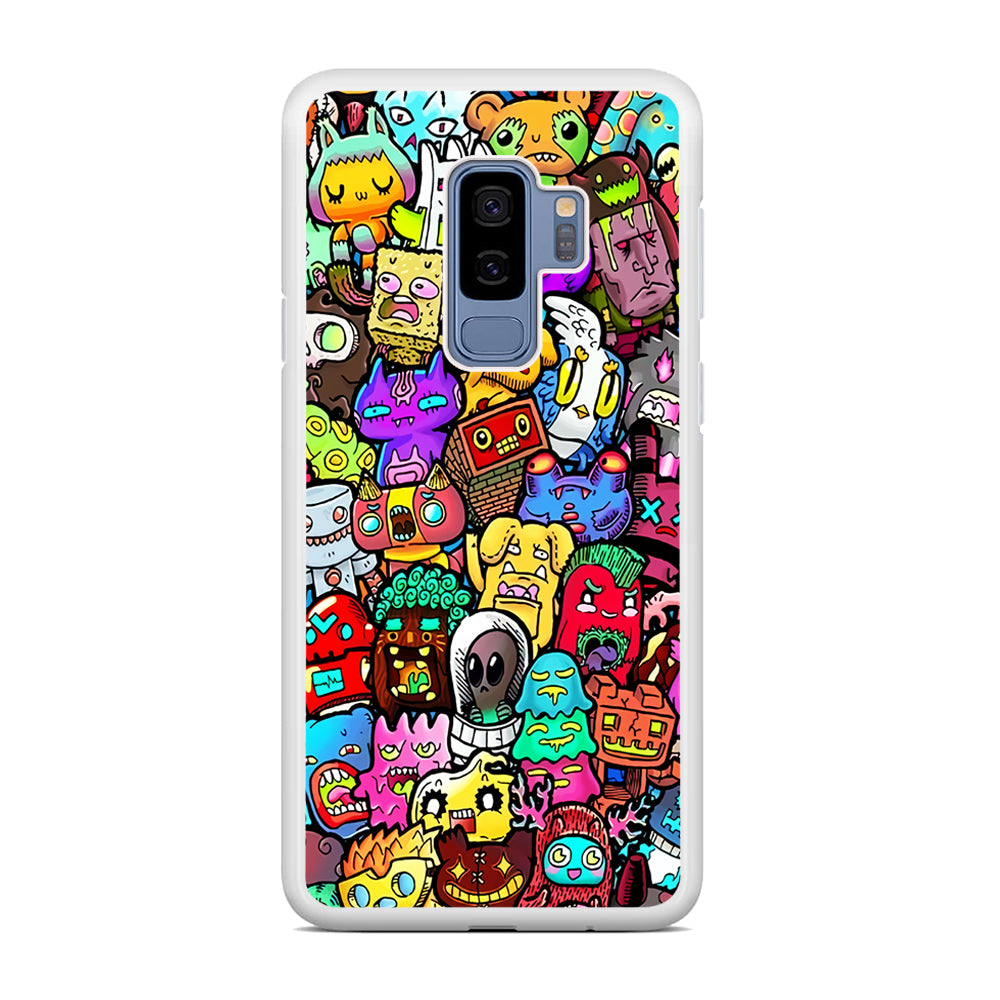 Doodle Cute Character Samsung Galaxy S9 Plus Case