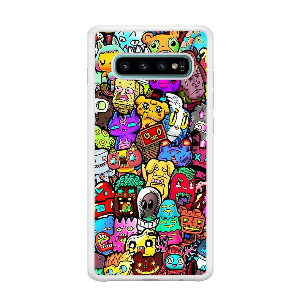 Doodle Cute Character Samsung Galaxy S10 Case