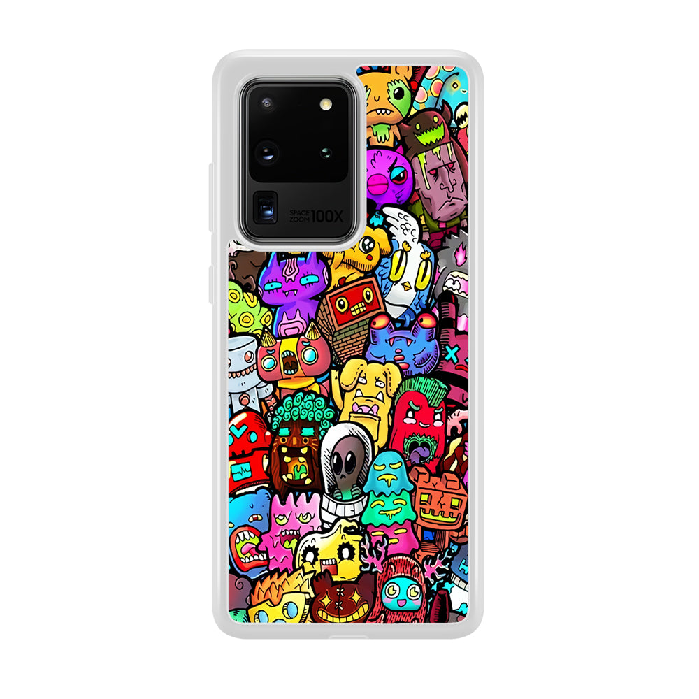 Doodle Cute Character Samsung Galaxy S20 Ultra Case