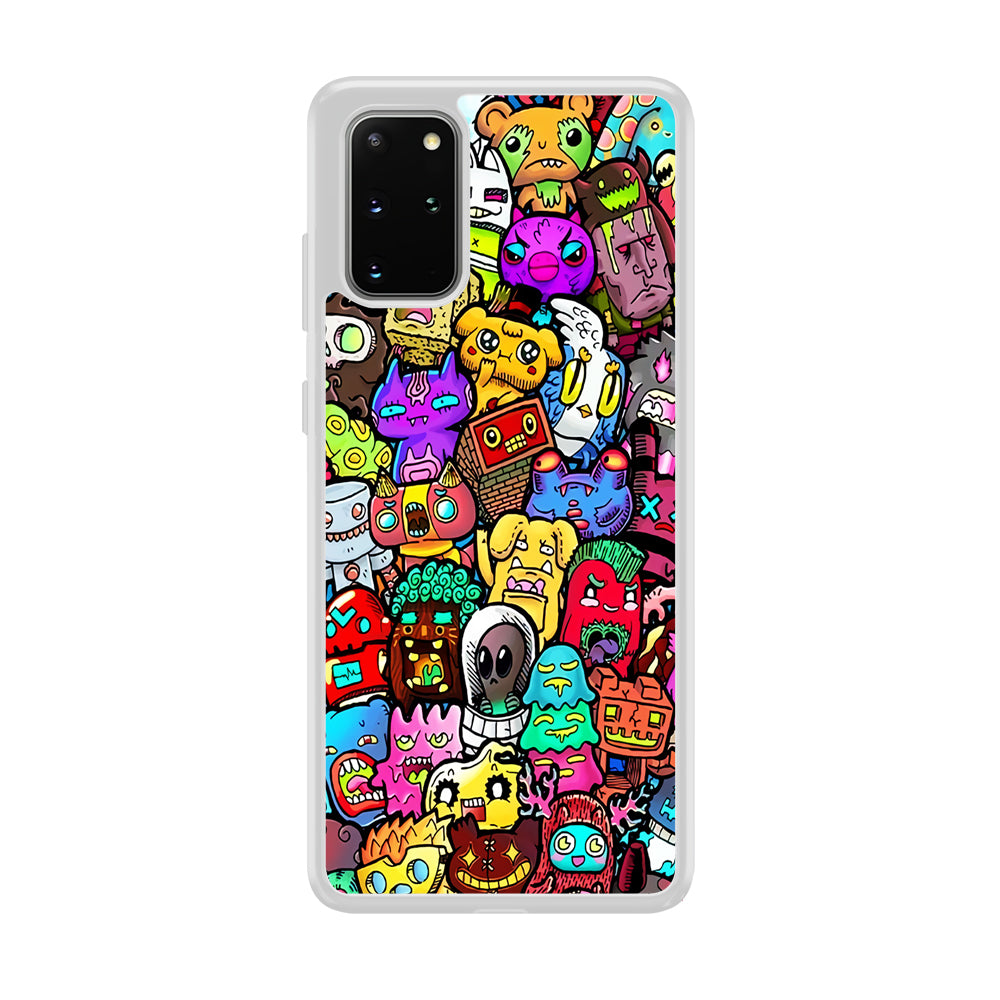 Doodle Cute Character Samsung Galaxy S20 Plus Case