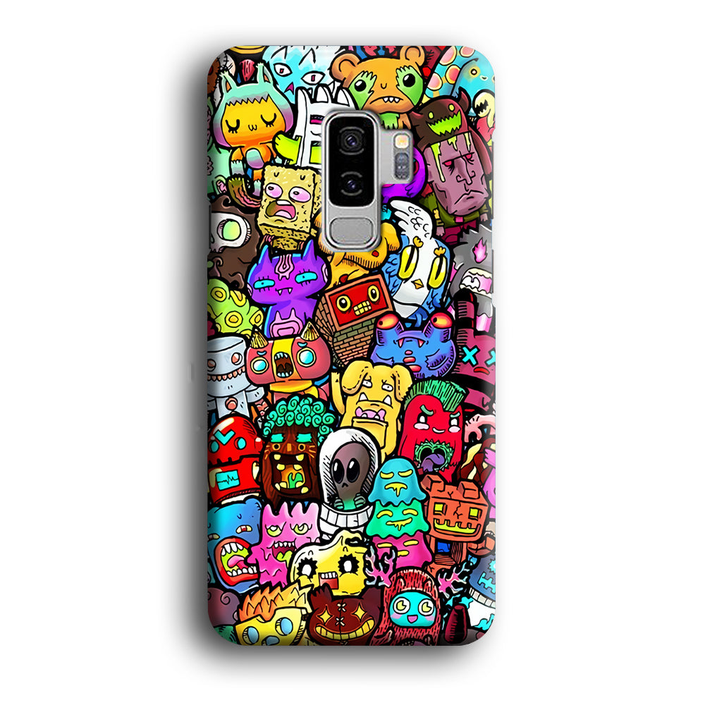 Doodle Cute Character Samsung Galaxy S9 Plus Case