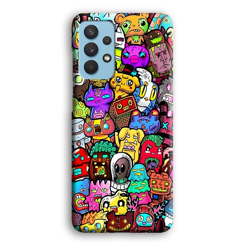 Doodle Cute Character Samsung Galaxy A32 Case