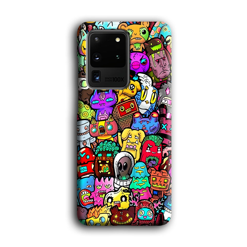 Doodle Cute Character Samsung Galaxy S20 Ultra Case