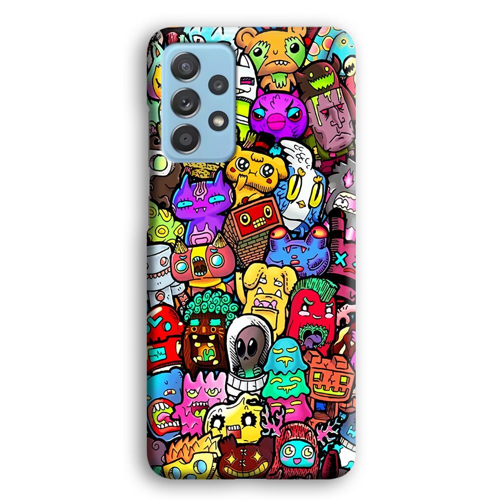 Doodle Cute Character Samsung Galaxy A72 Case