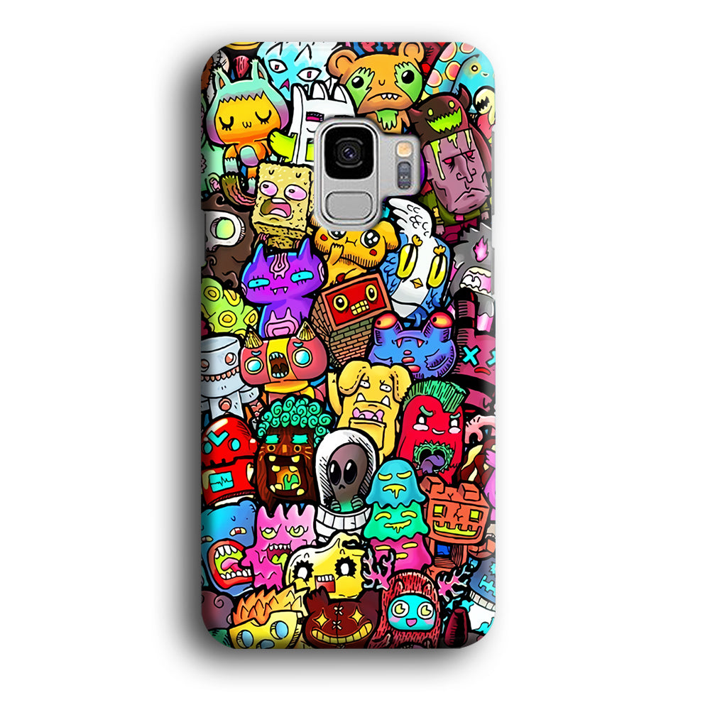 Doodle Cute Character Samsung Galaxy S9 Case