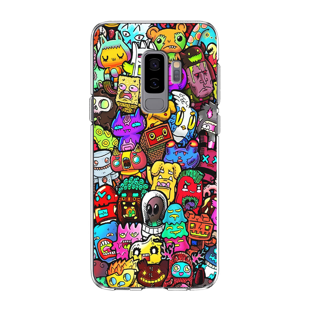 Doodle Cute Character Samsung Galaxy S9 Plus Case