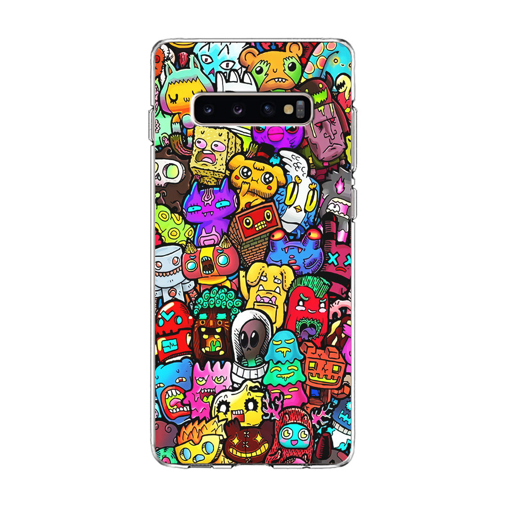 Doodle Cute Character Samsung Galaxy S10 Case