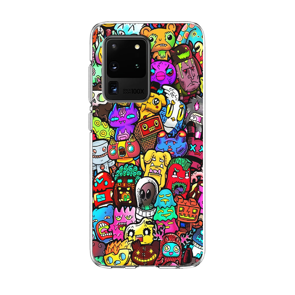 Doodle Cute Character Samsung Galaxy S20 Ultra Case