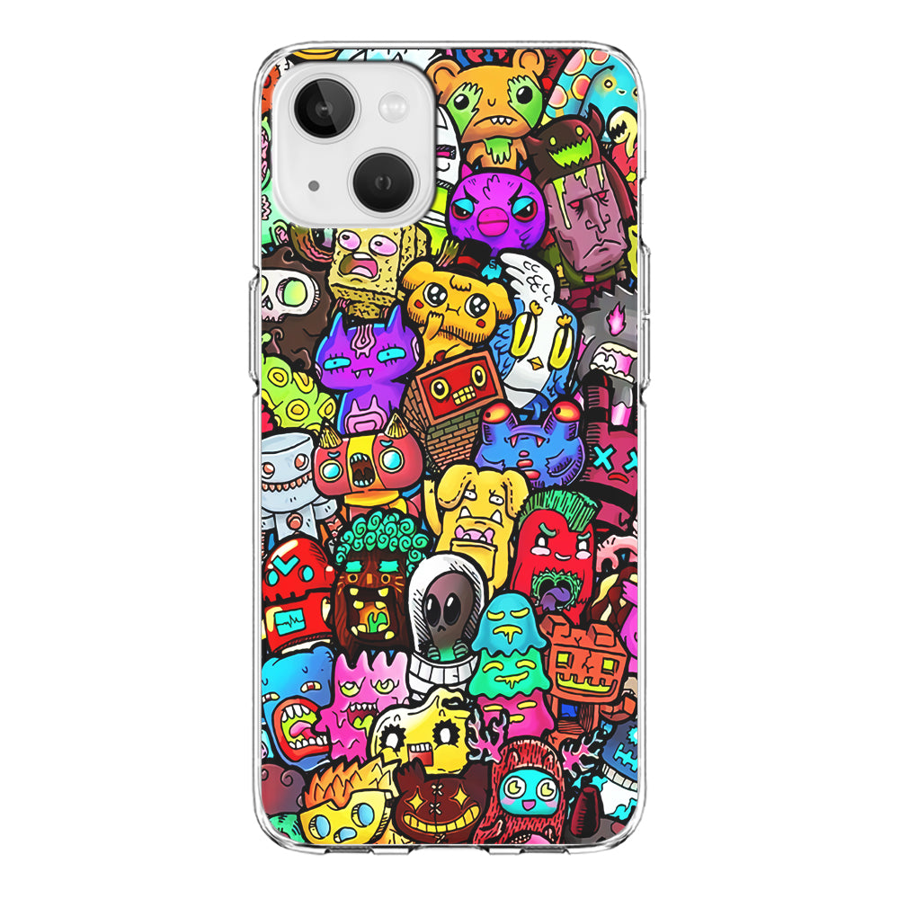 Doodle Cute Character iPhone 14 Plus Case