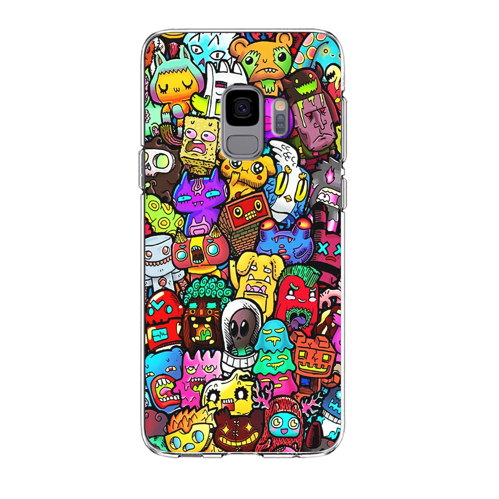 Doodle Cute Character Samsung Galaxy S9 Case