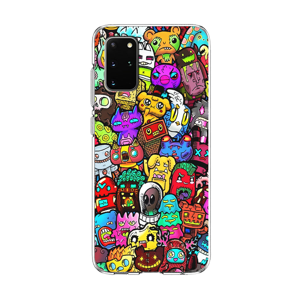 Doodle Cute Character Samsung Galaxy S20 Plus Case