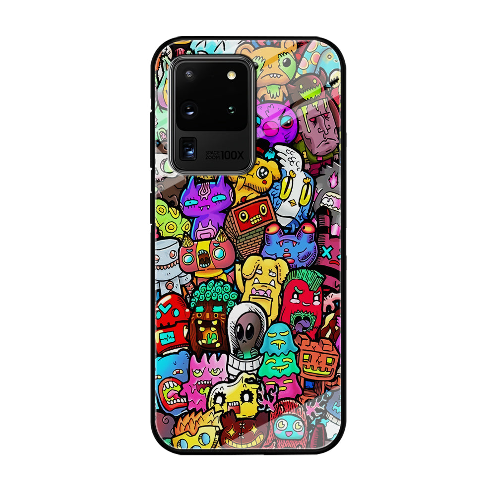 Doodle Cute Character Samsung Galaxy S21 Ultra Case