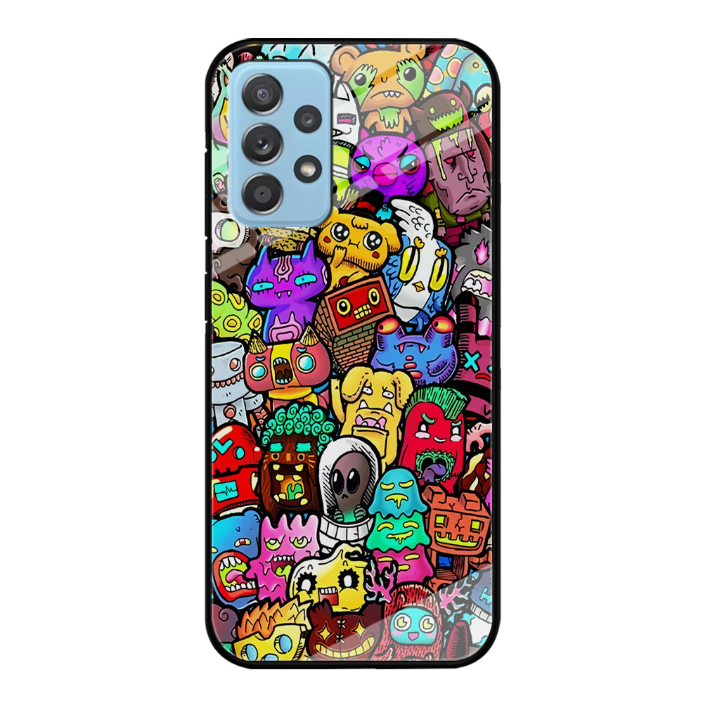 Doodle Cute Character Samsung Galaxy A72 Case