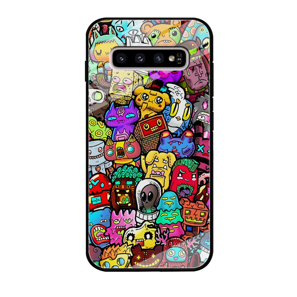 Doodle Cute Character Samsung Galaxy S10 Case