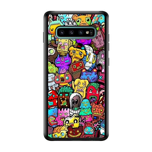Doodle Cute Character Samsung Galaxy S10 Plus Case