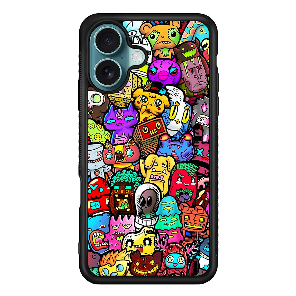 Doodle Cute Character iPhone 16 Plus Case - Altracase