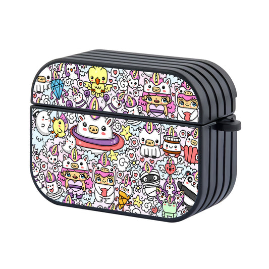 Doodle Kawaii Unicorn World Apple AirPods Pro 3 Case-AirPods Pro 3 Case-Altracase