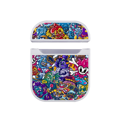 Doodle Monster Parade Apple AirPods Case-AirPod Case-White-Altracase