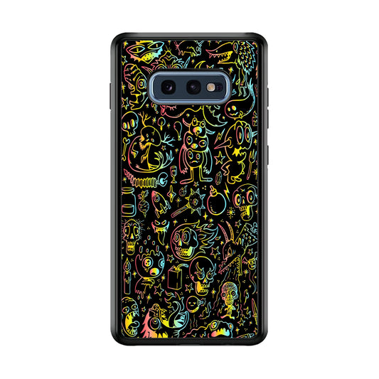 Doodle Monsters Black Samsung Galaxy S10E Case