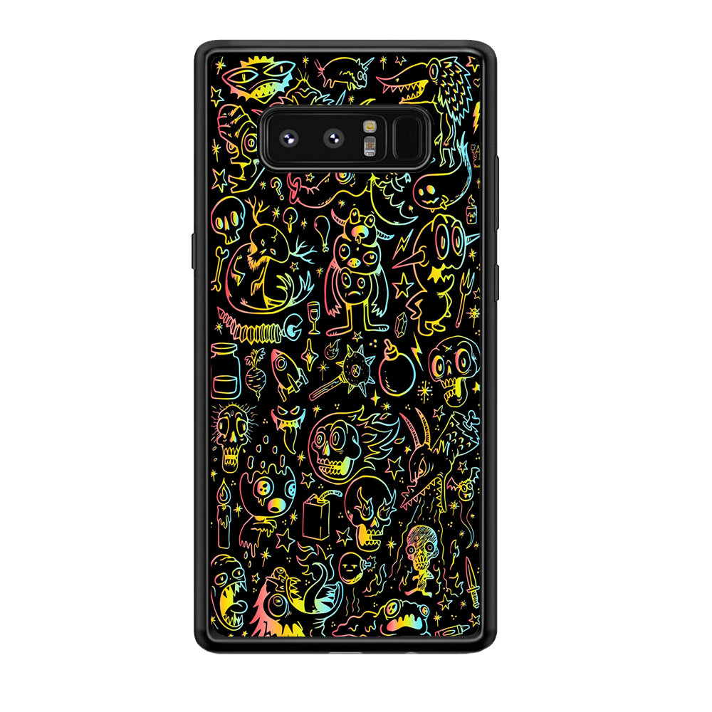 Doodle Monsters Black Samsung Galaxy Note 8 Case